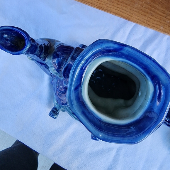 Victorian Ironstone Royal Armsflow Blue Teapot " Buddha Toby - Picture 7 of 7